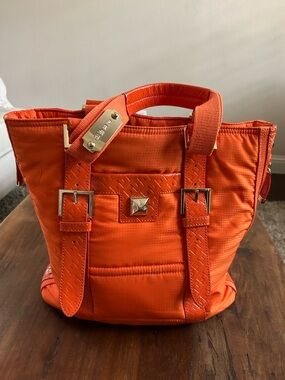 L.A.M.B. Orange Tote with Gold Hardware